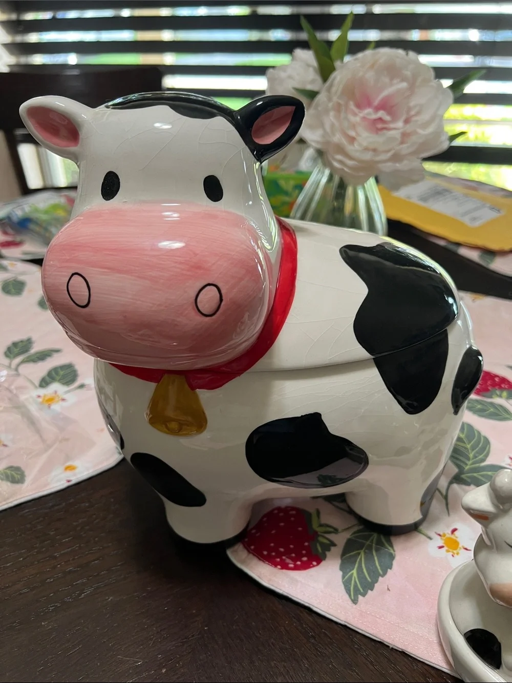 New PIER ONE Ceramic Black & White Cow Cookie Jar and Butter Dish Set